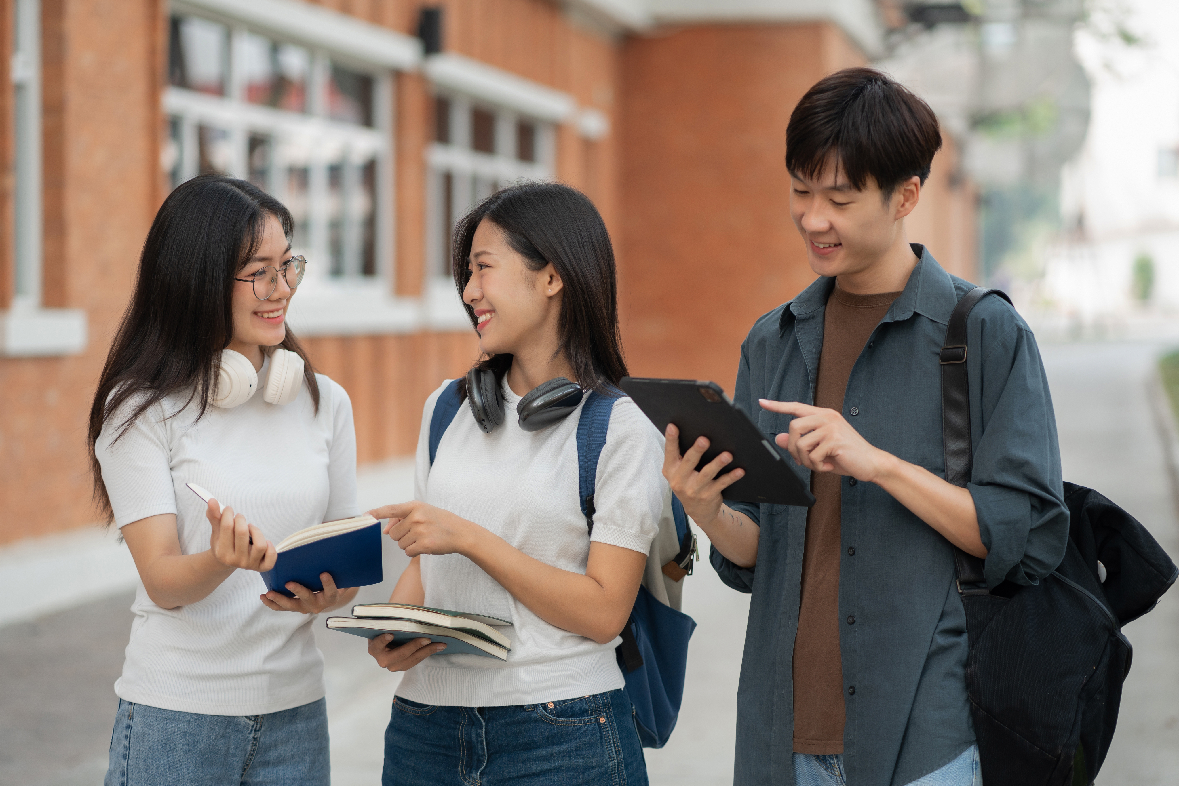 Students studying together